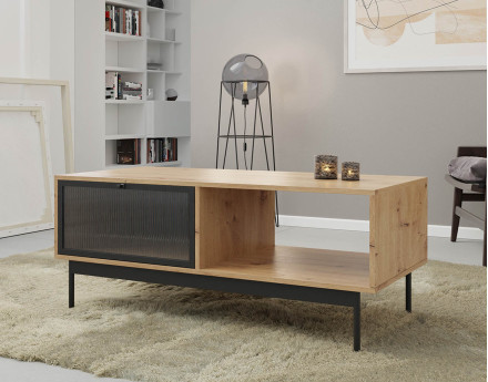 Table basse bois et noir 120 cm Lamia