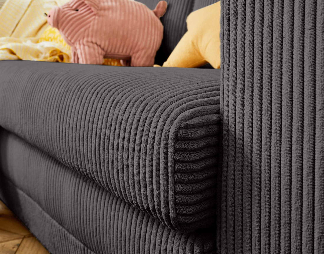 Canapé 2 places convertible déplimousse en velours côtelé Marilia