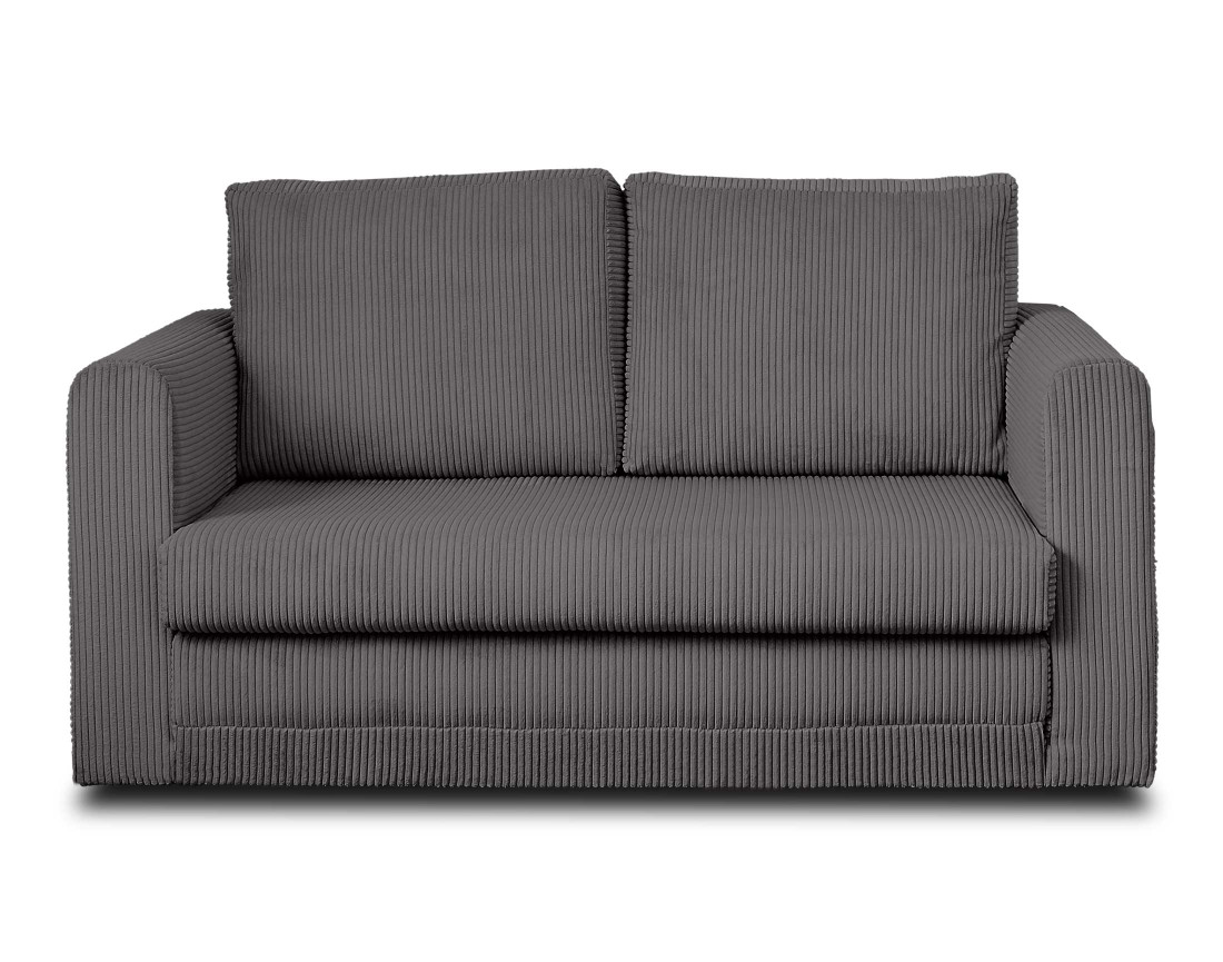 Canapé 2 places convertible déplimousse en velours côtelé Marilia