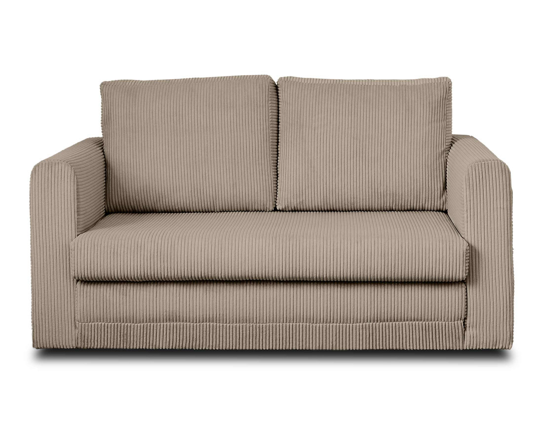Canapé 2 places convertible déplimousse en velours côtelé Marilia