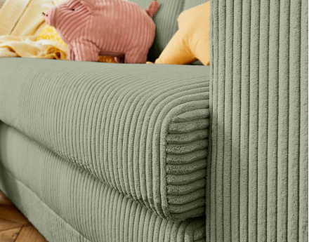 Canapé 2 places convertible déplimousse en velours côtelé Marilia