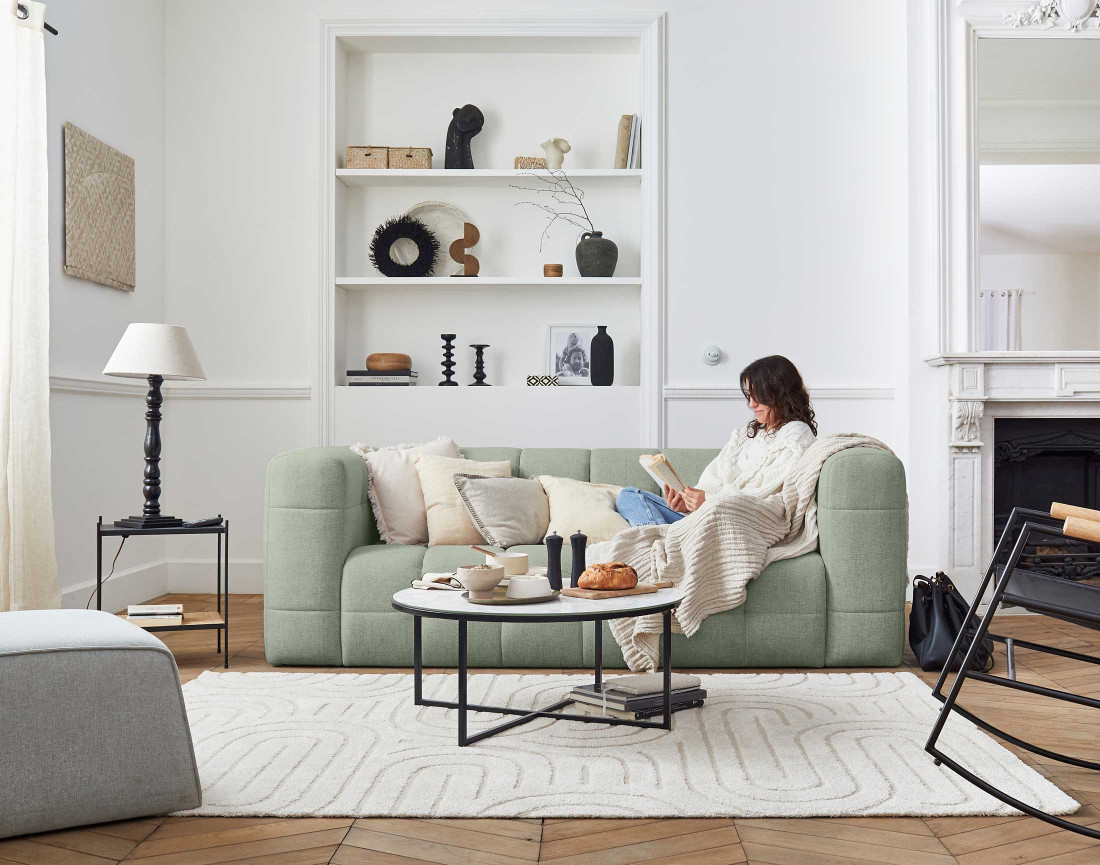 Canapé 3 places en tissu Suzano