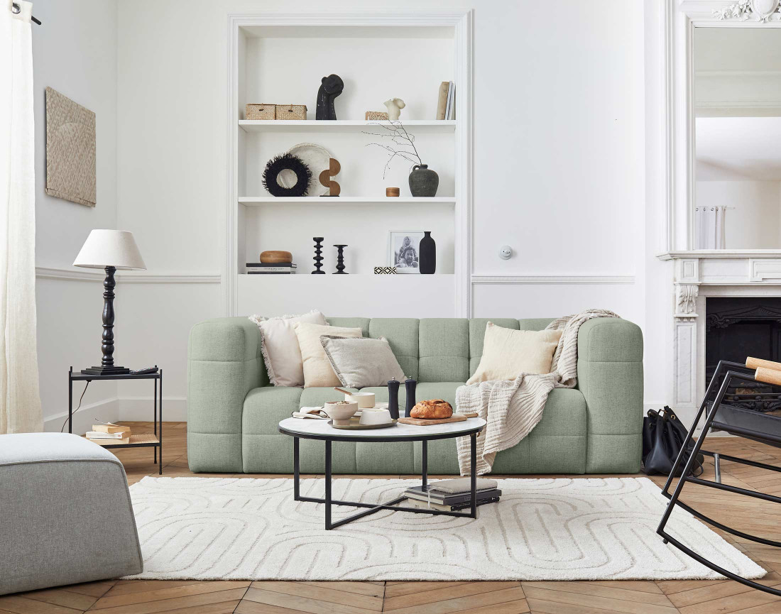 Canapé 3 places en tissu Suzano