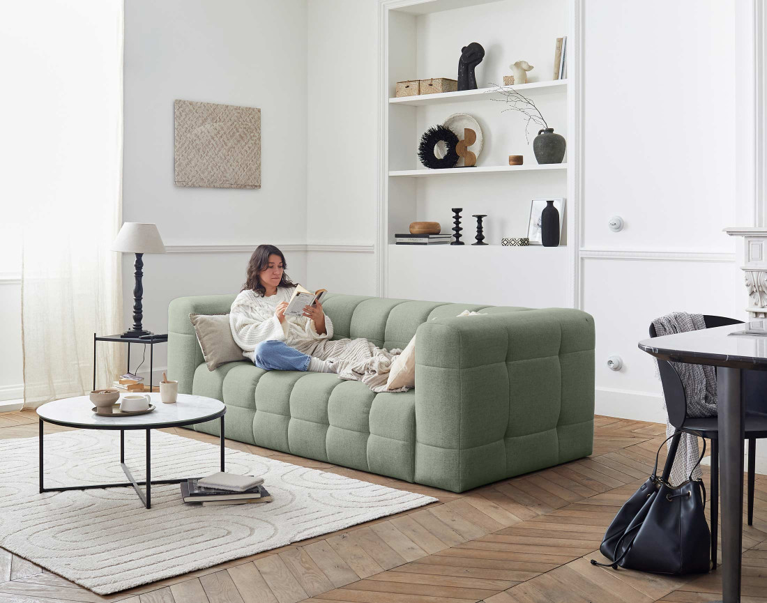 Canapé 3 places en tissu Suzano