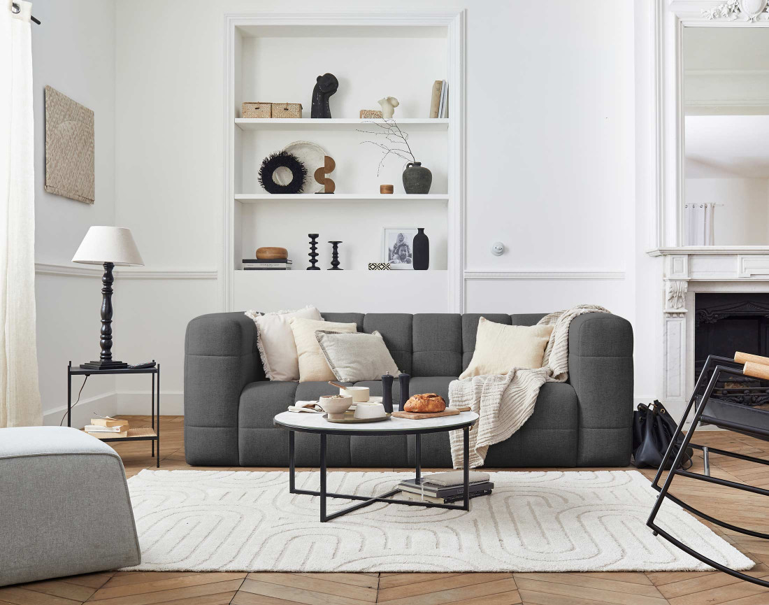 Canapé 3 places en tissu Suzano