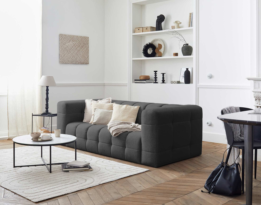 Canapé 3 places en tissu Suzano