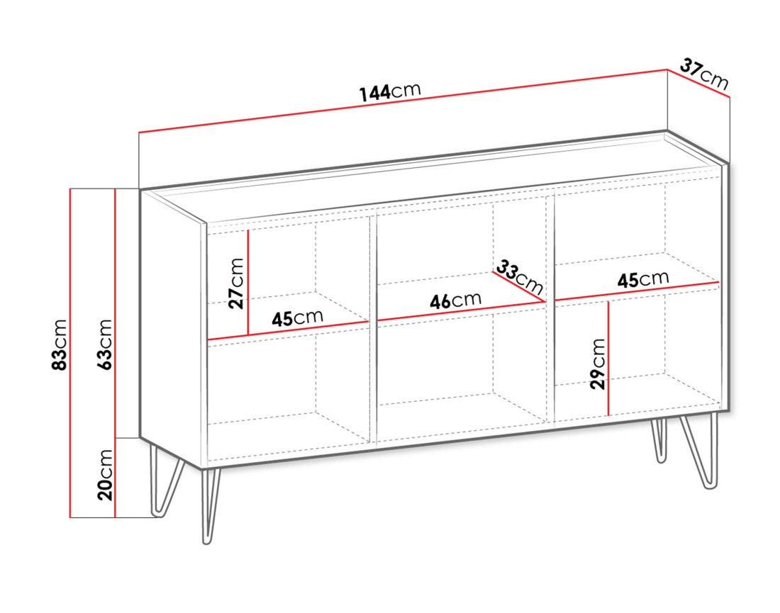 Buffet bas effet marbre 144 cm Cali