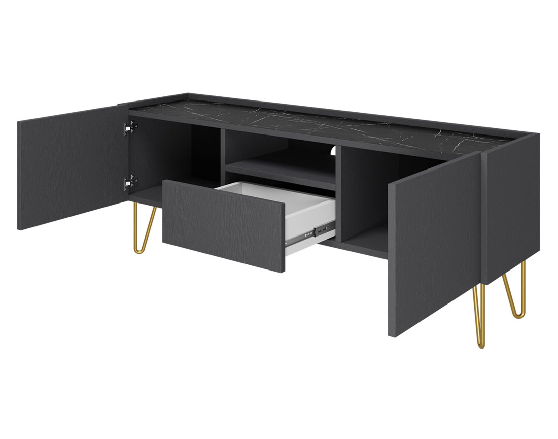 Meuble TV effet marbre 144 cm Cali