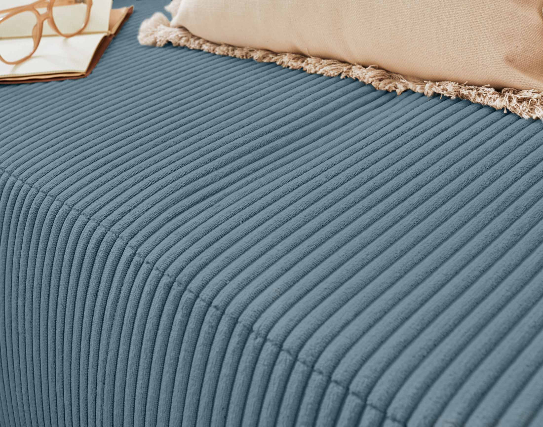 Canapé 3 places convertible avec coffre en velours côtelé Loutro