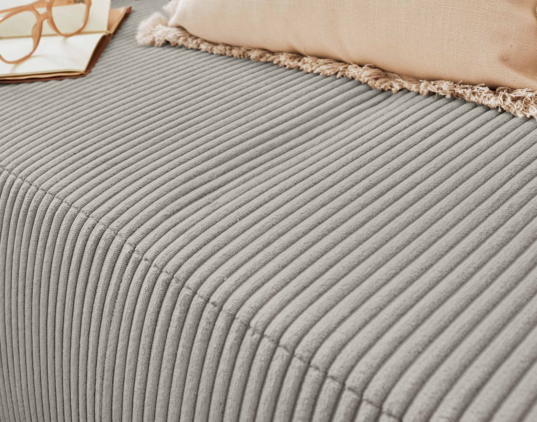 Canapé 3 places convertible avec coffre en velours côtelé Loutro