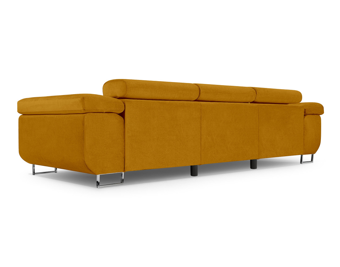 Canapé 3 places convertible avec têtières réglables en velours Pablo