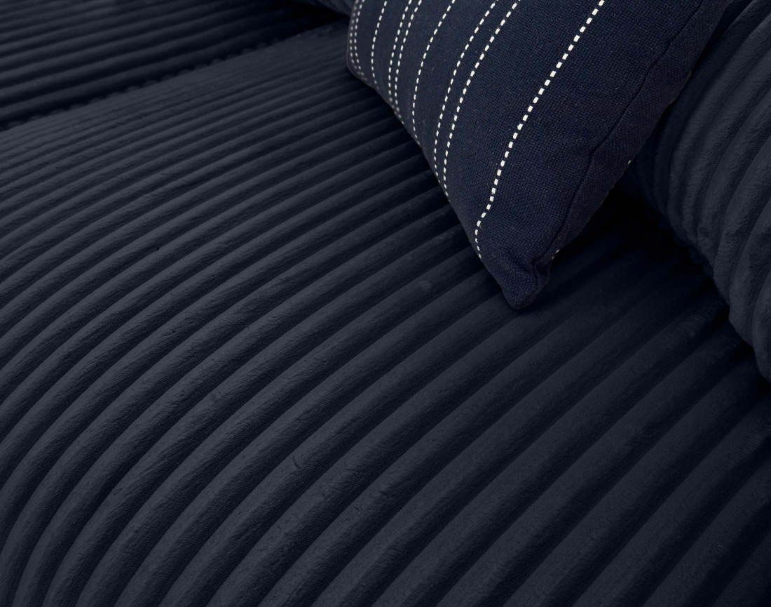 Canapé d'angle réversible 4 places en velours côtelé grosses côtes Garance