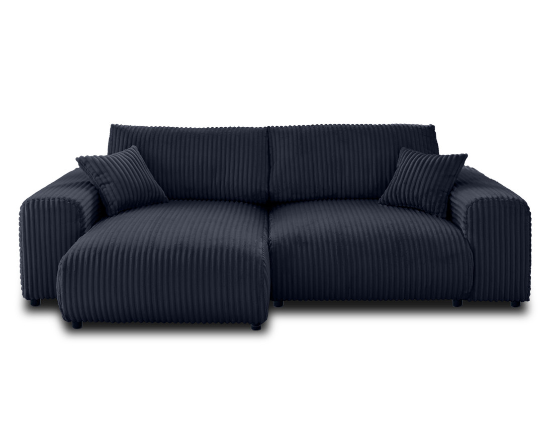 Canapé d'angle réversible 4 places en velours côtelé grosses côtes Garance