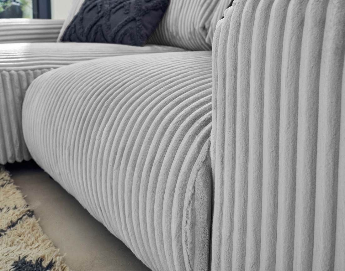 Canapé d'angle réversible 4 places en velours côtelé grosses côtes Garance