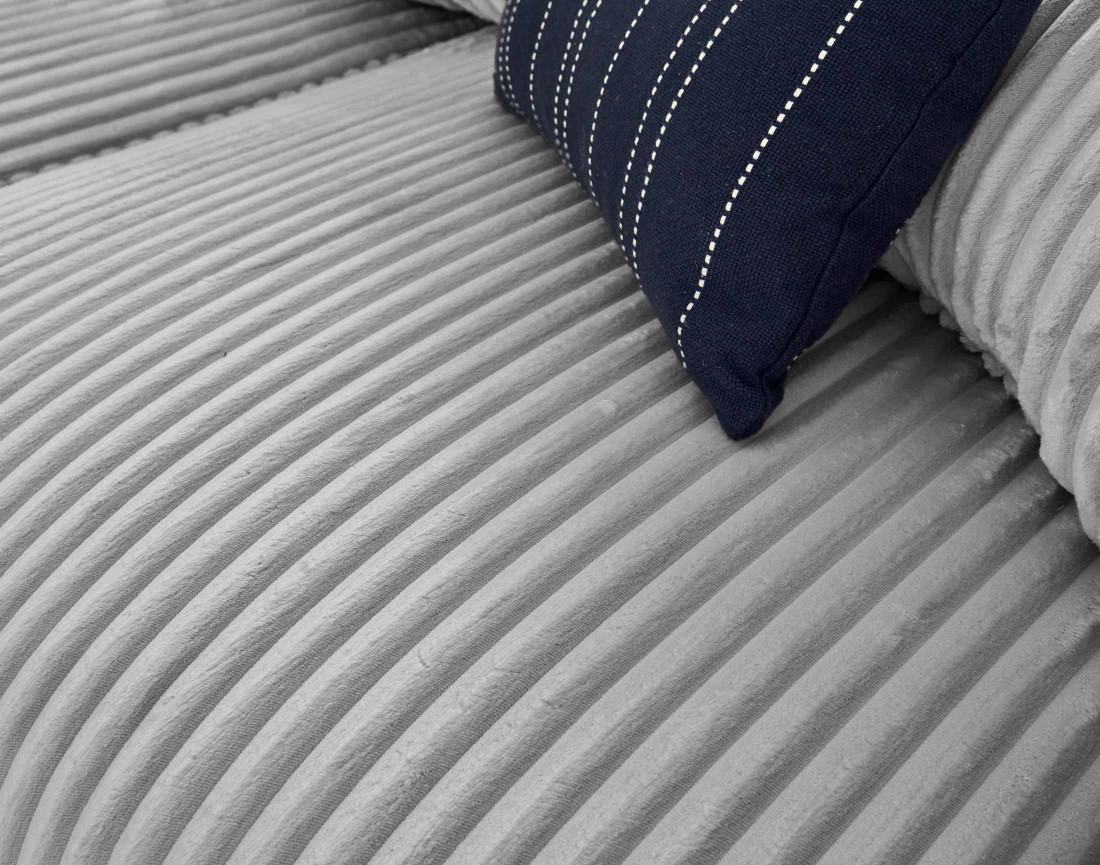 Canapé d'angle réversible 4 places en velours côtelé grosses côtes Garance