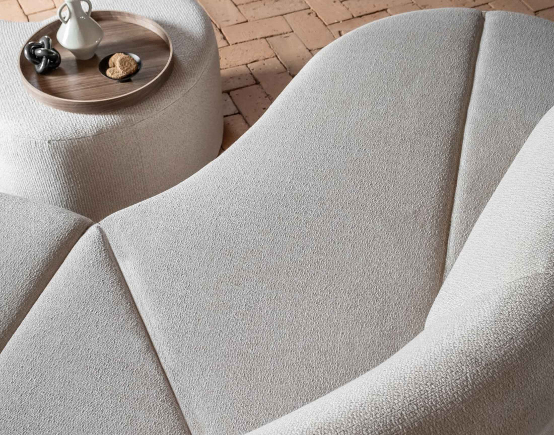 Canapé d'angle gauche 5 places en tissu Siena