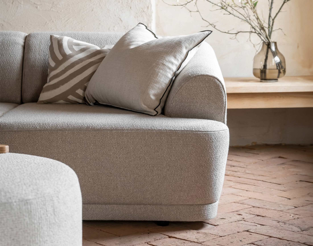 Canapé d'angle gauche 5 places en tissu Siena