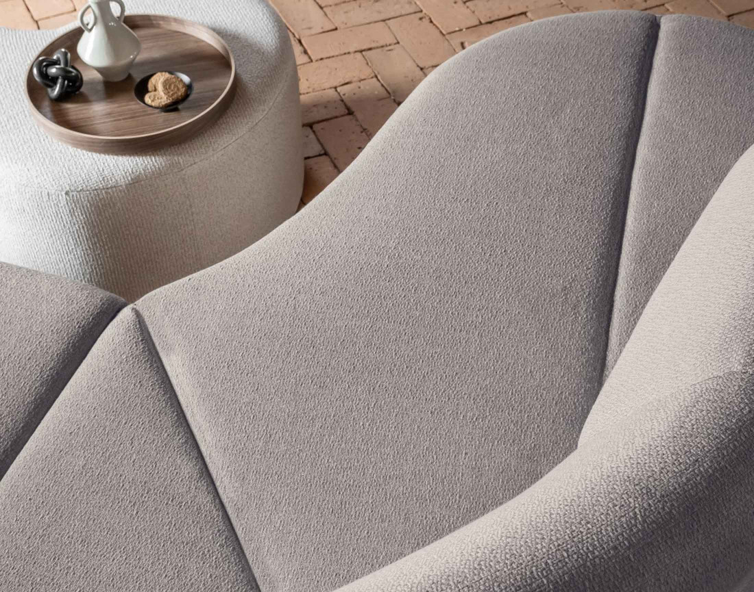 Canapé d'angle gauche 5 places en tissu Siena