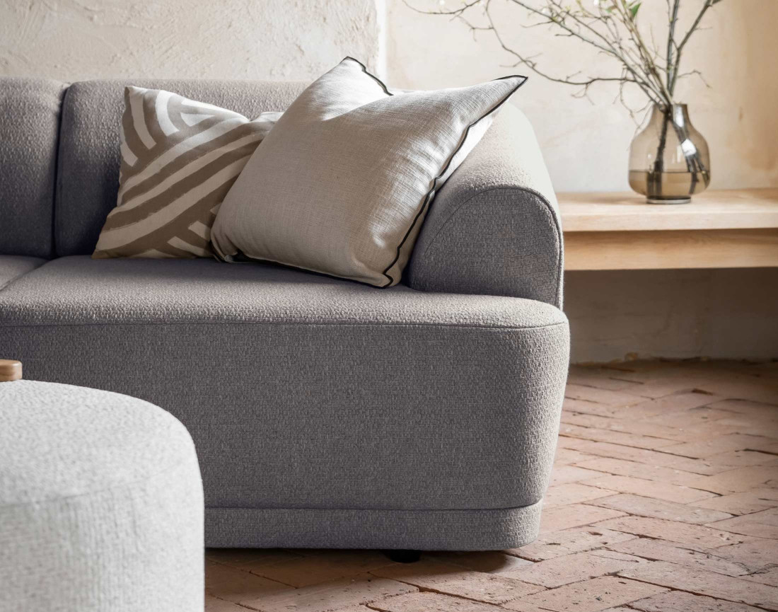 Canapé d'angle gauche 5 places en tissu Siena