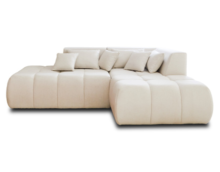Canapé modulable d'angle droit 4 places en tissu Caracas