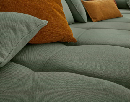 Canapé modulable d'angle droit 4 places en tissu Caracas