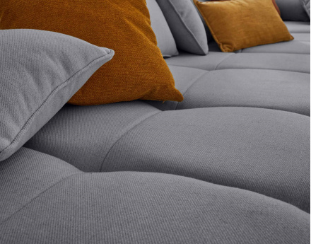 Canapé modulable d'angle droit 4 places en tissu Caracas