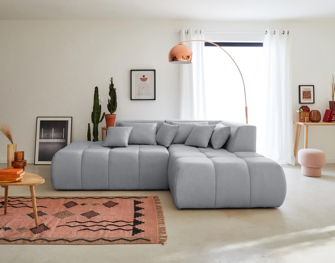 Canapé modulable d'angle droit 4 places en tissu Caracas