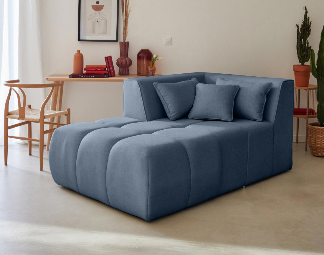 Canapé modulable d'angle gauche 4 places en tissu Caracas