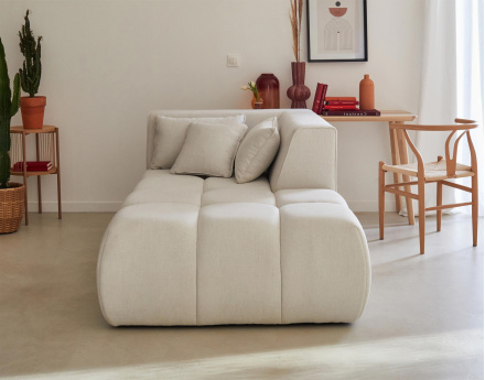 Module d'assise méridienne droit en tissu Caracas