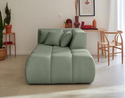 Module d'assise méridienne droit en tissu Caracas