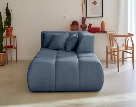 Module d'assise méridienne droit en tissu Caracas