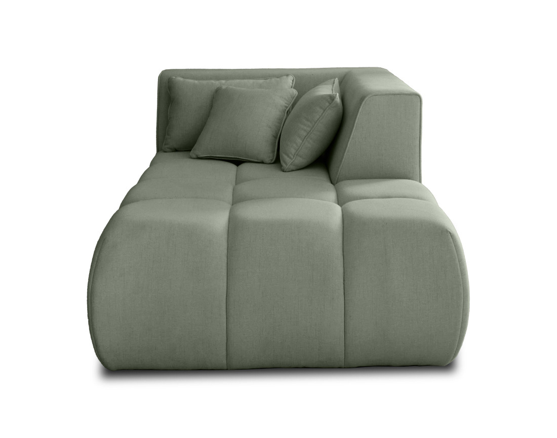 Module d'assise méridienne droit en tissu Caracas