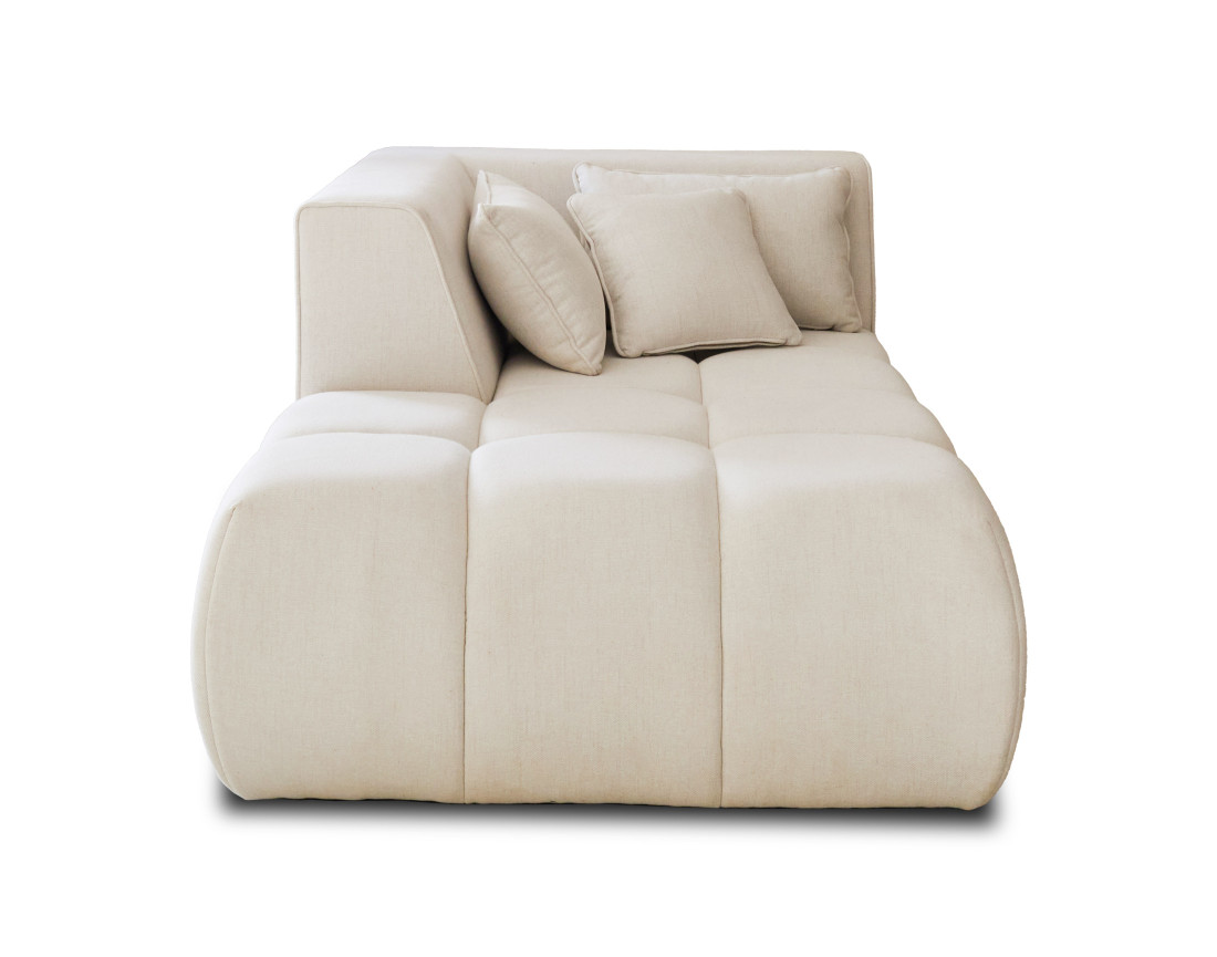 Module d'assise méridienne gauche en tissu Caracas