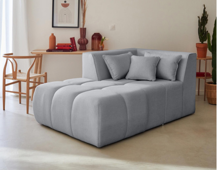 Module d'assise méridienne gauche en tissu Caracas