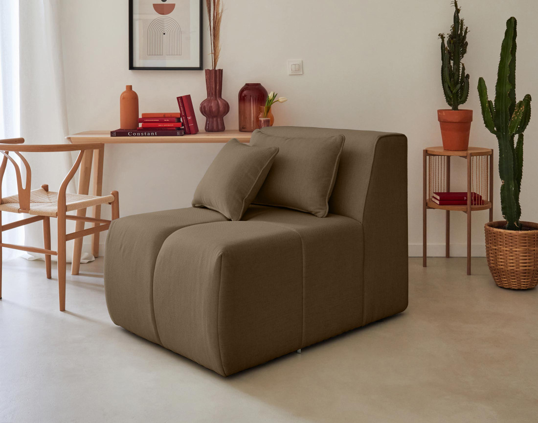 Module d'assise sans accoudoirs en tissu Caracas