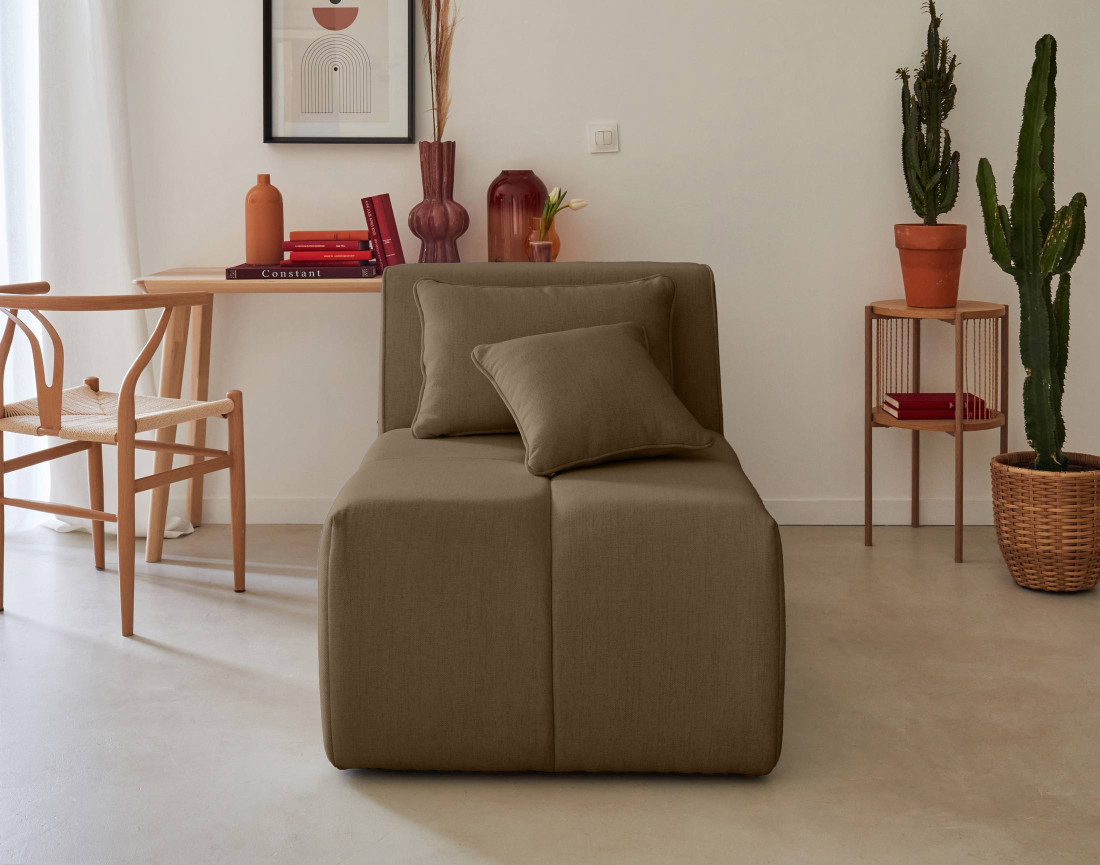 Module d'assise sans accoudoirs en tissu Caracas