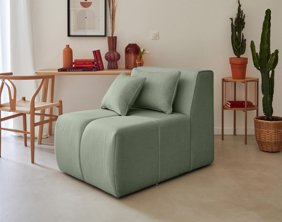 Module d'assise sans accoudoirs en tissu Caracas