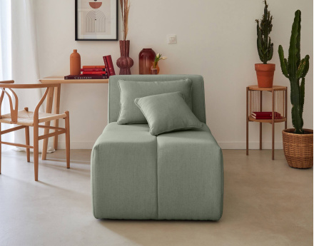 Module d'assise sans accoudoirs en tissu Caracas