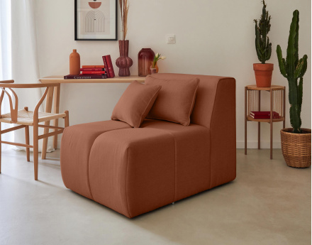 Module d'assise sans accoudoirs en tissu Caracas