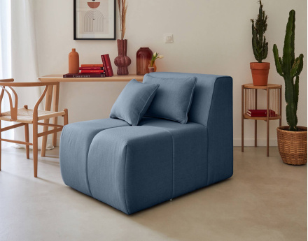 Module d'assise sans accoudoirs en tissu Caracas