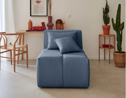 Module d'assise sans accoudoirs en tissu Caracas