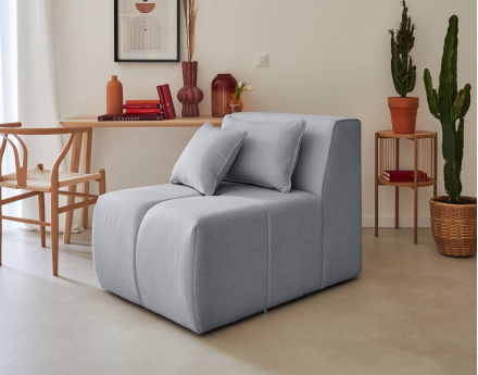 Module d'assise sans accoudoirs en tissu Caracas