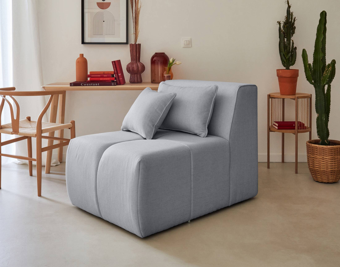 Module d'assise sans accoudoirs en tissu Caracas