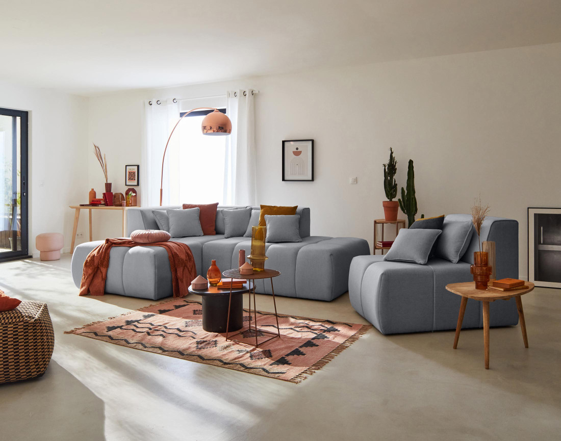 Module d'assise sans accoudoirs en tissu Caracas