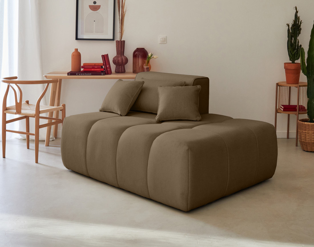 Module d'assise droit en tissu Caracas