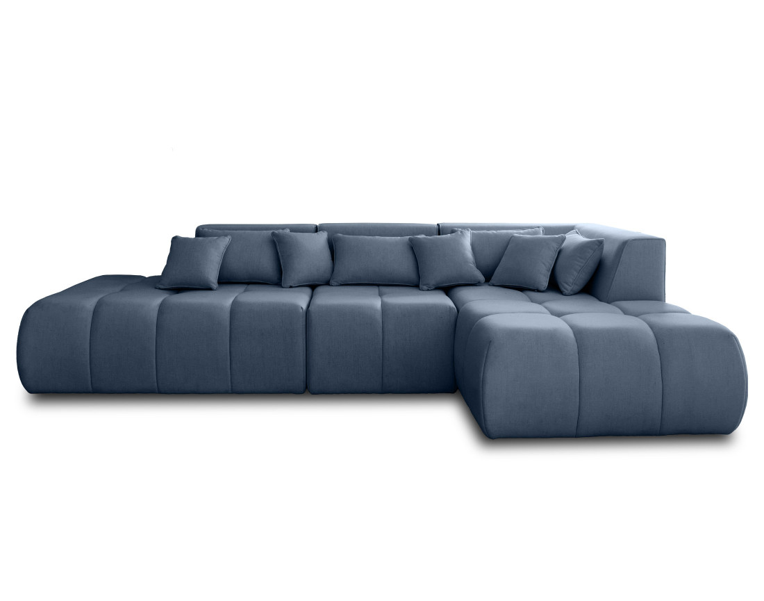 Canapé modulable d'angle droit 5 places en tissu Caracas