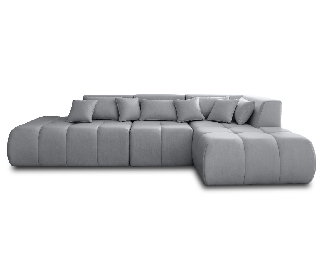 Canapé modulable d'angle droit 5 places en tissu Caracas