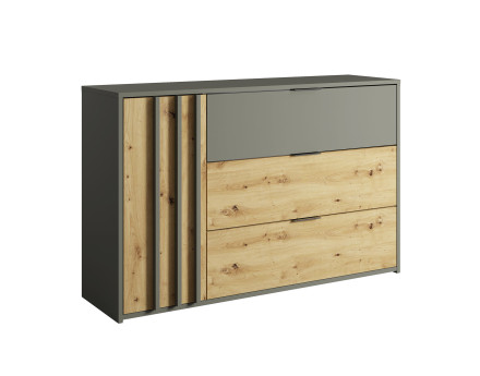 Commode bois et gris 125 cm Nicosie