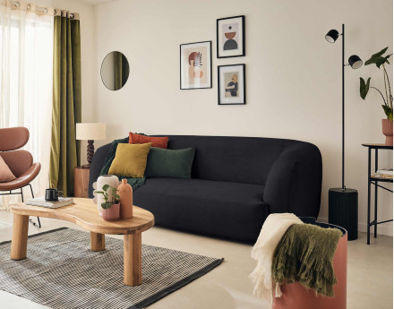 Canapé 3 places en velours Ernee