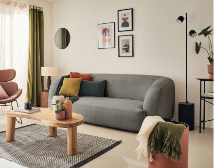 Canapé 3 places en velours Ernee